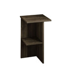 Leray - Square Bedside Table with Shelf - Walnut