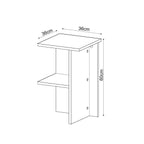 Leray - Square Bedside Table with Shelf - Walnut