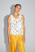 The Zelda Top With Gold Sequins And Feathers Made In Italy