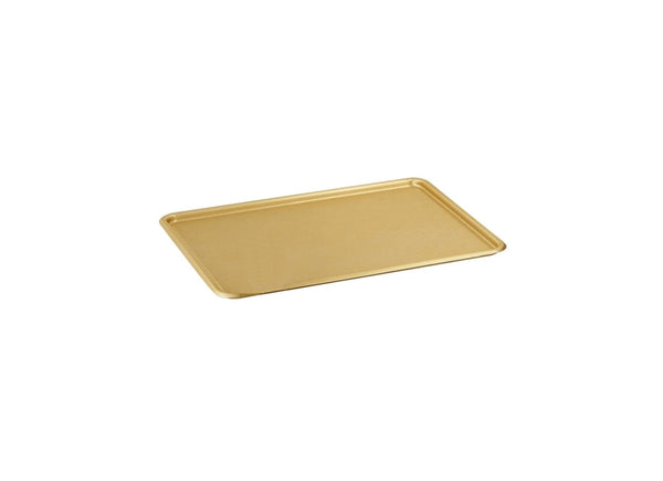 Bandeja De Pastelería Con Bordes Redondos De Aluminio Anodizado - Dorado - 31 x 24 Cm