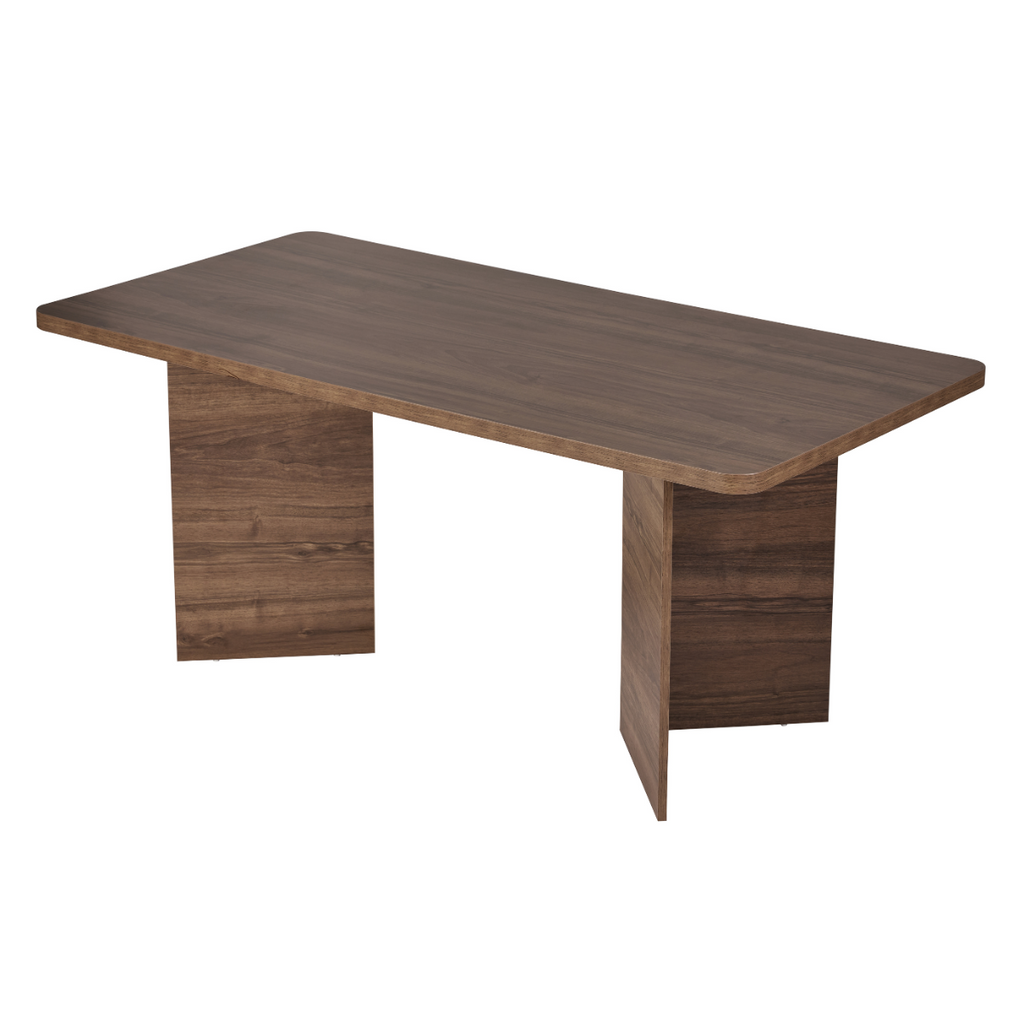 Loft - Table À Manger Avec Plateau Rectangulaire Et 2 Pieds - Noyer