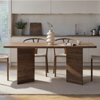 Loft - Table À Manger Avec Plateau Rectangulaire Et 2 Pieds - Noyer