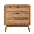 Alia - Commode 3 Tiroirs - Bois & Rotin