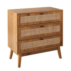 Alia - Commode 3 Tiroirs - Bois & Rotin
