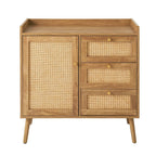 Palmo - Commode 3 Tiroirs / 1 Porte - Bois & Rotin