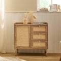 Palmo - Commode 3 Tiroirs / 1 Porte - Bois & Rotin
