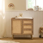 Palmo - Commode 3 Tiroirs / 1 Porte - Bois & Rotin