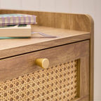 Palmo - Commode 3 Tiroirs / 1 Porte - Bois & Rotin