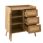 Palmo - Commode 3 Tiroirs / 1 Porte - Bois & Rotin