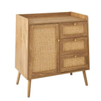 Palmo - Commode 3 Tiroirs / 1 Porte - Bois & Rotin