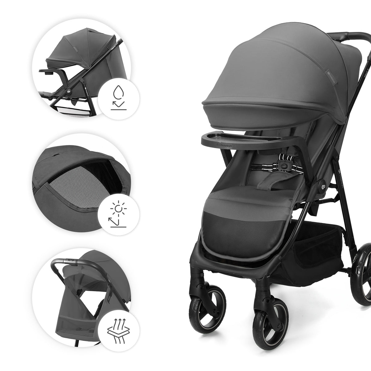 Poussette Trig 3 Avec Tablette Gris