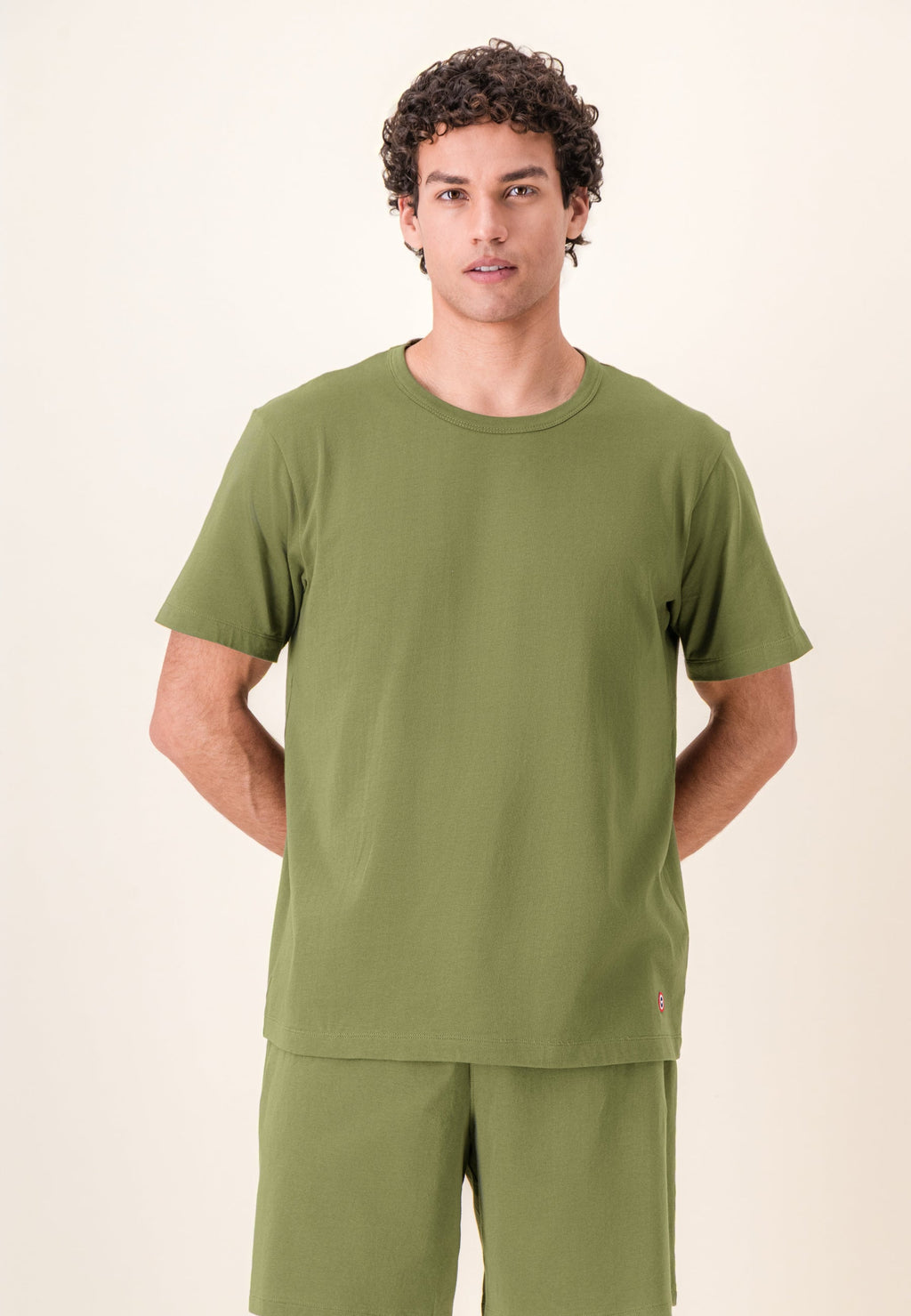 T-Shirt À Manches Courtes Formidable En Coton - Kaki Véronèse
