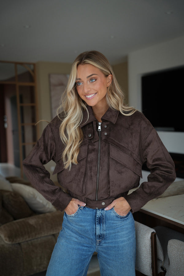 Solan Suede Jacket - Chocolate