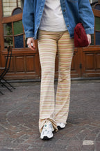 Pantalon Billie Rayure Rose/Beige Paillette
