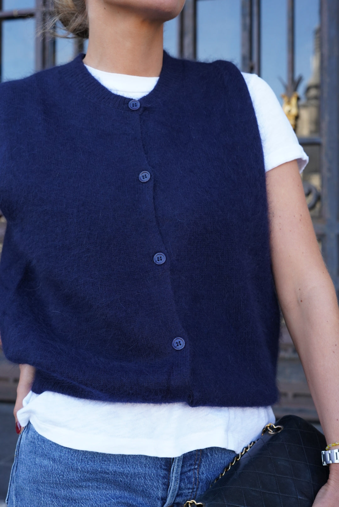 Gilet Sans Manche Raphaël Angora Marine