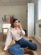 Blouse Brune Doux Rose