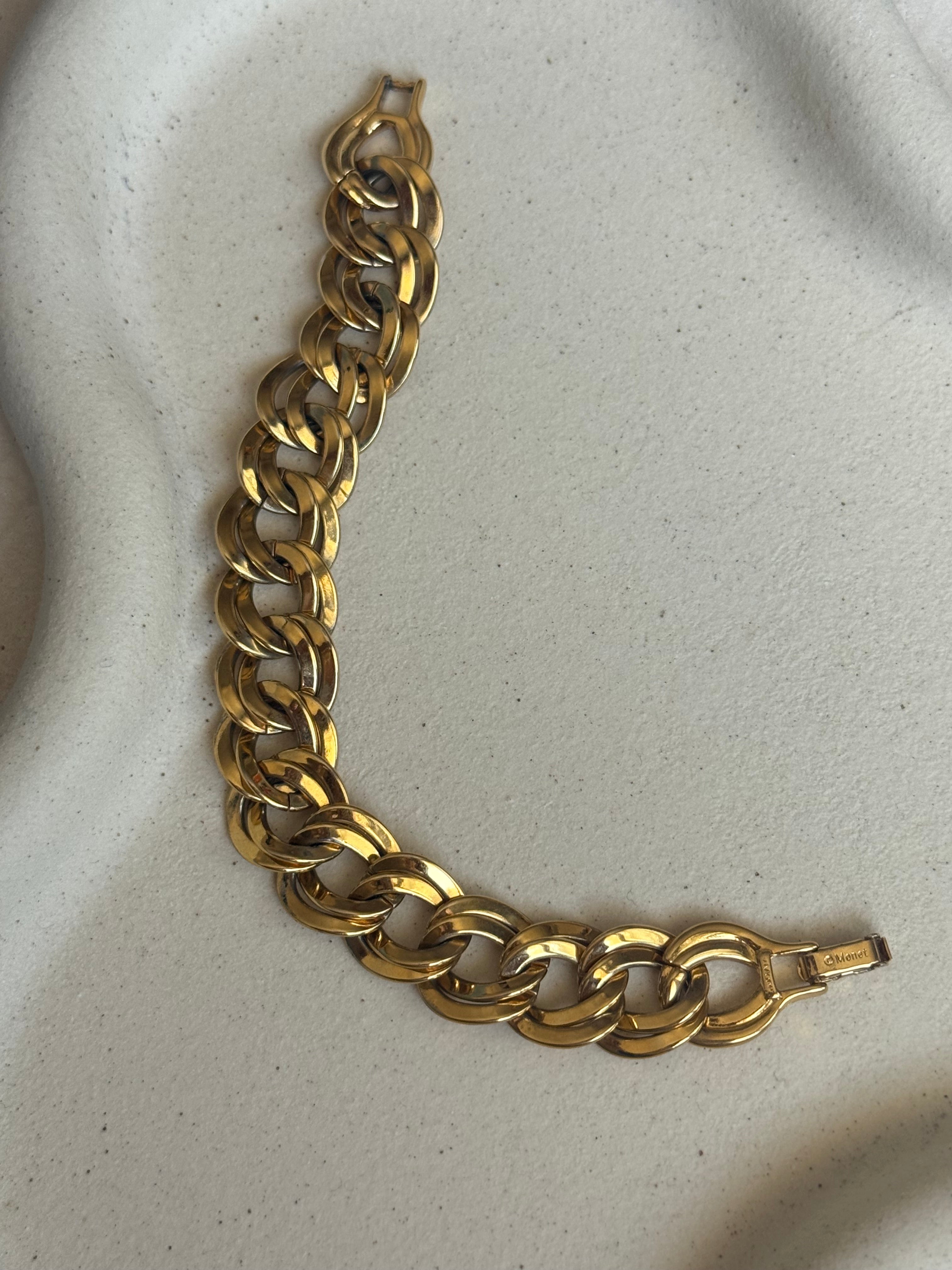 Bracelet Monet Vintage - Maille Dorée