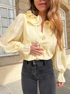 Blouse Brune Jaune Pâle