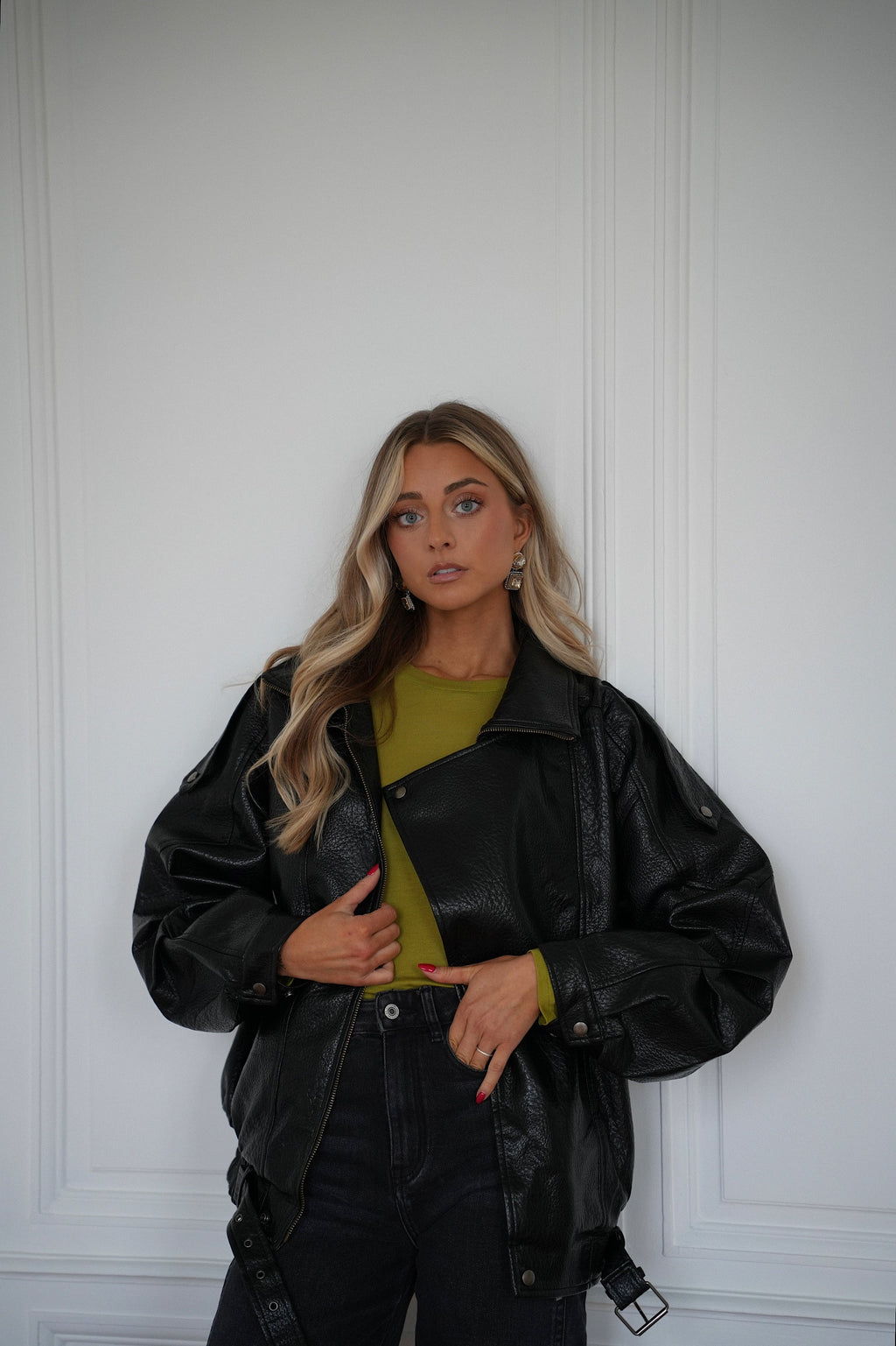 Veste En Similicuir Ivy - Noire