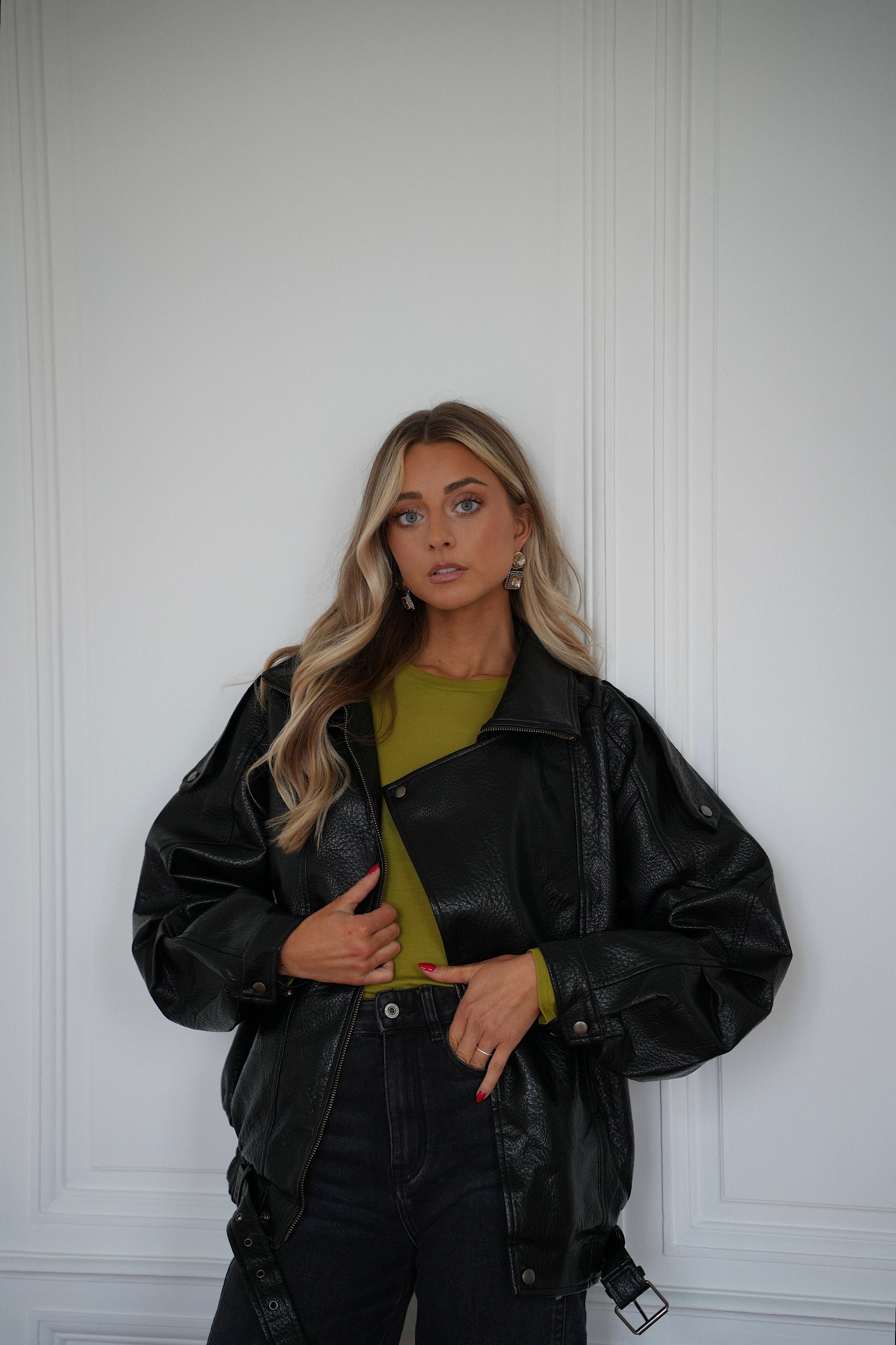 Veste En Similicuir Ivy - Noire