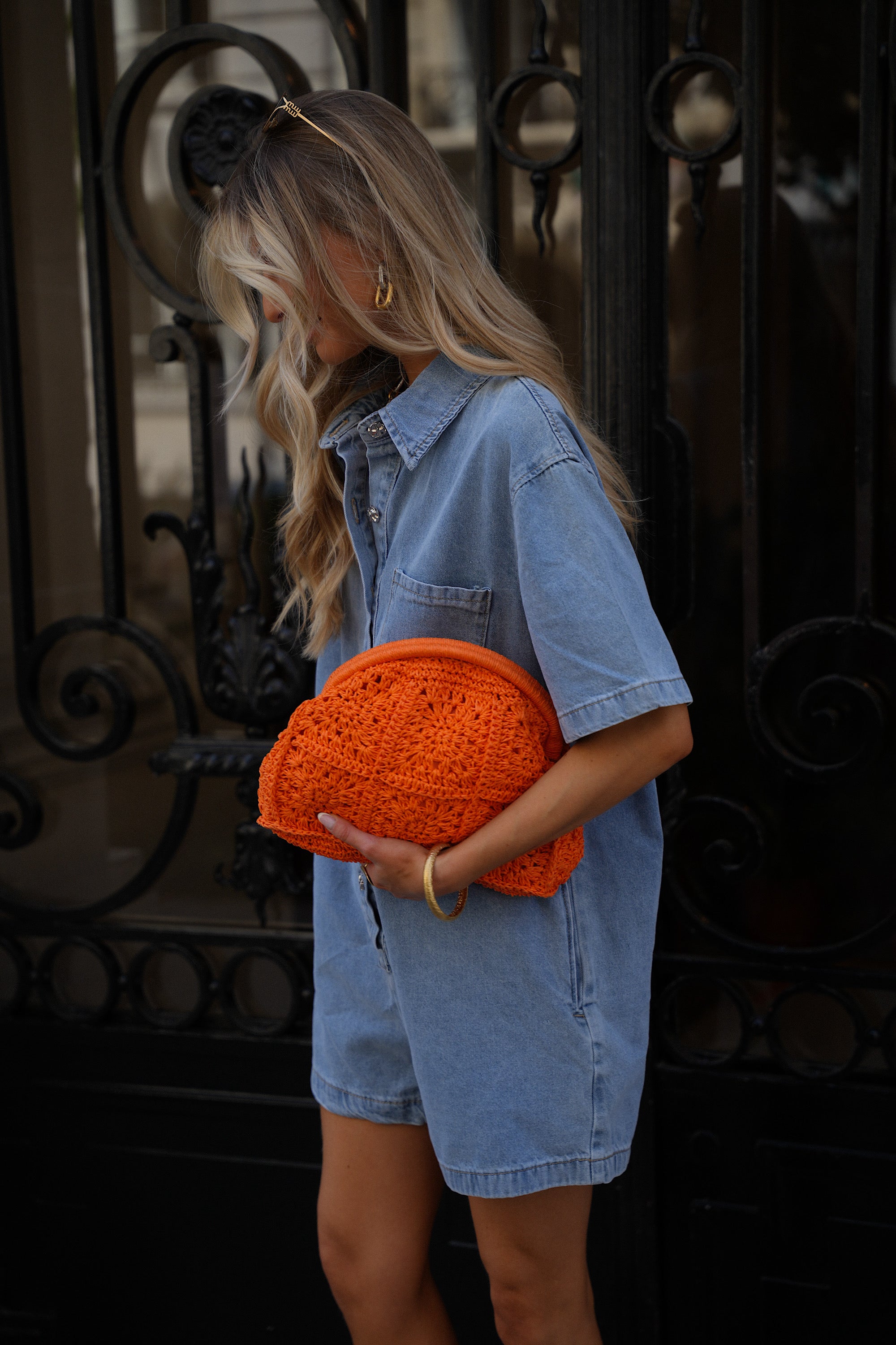 Noria Straw Bag - Orange