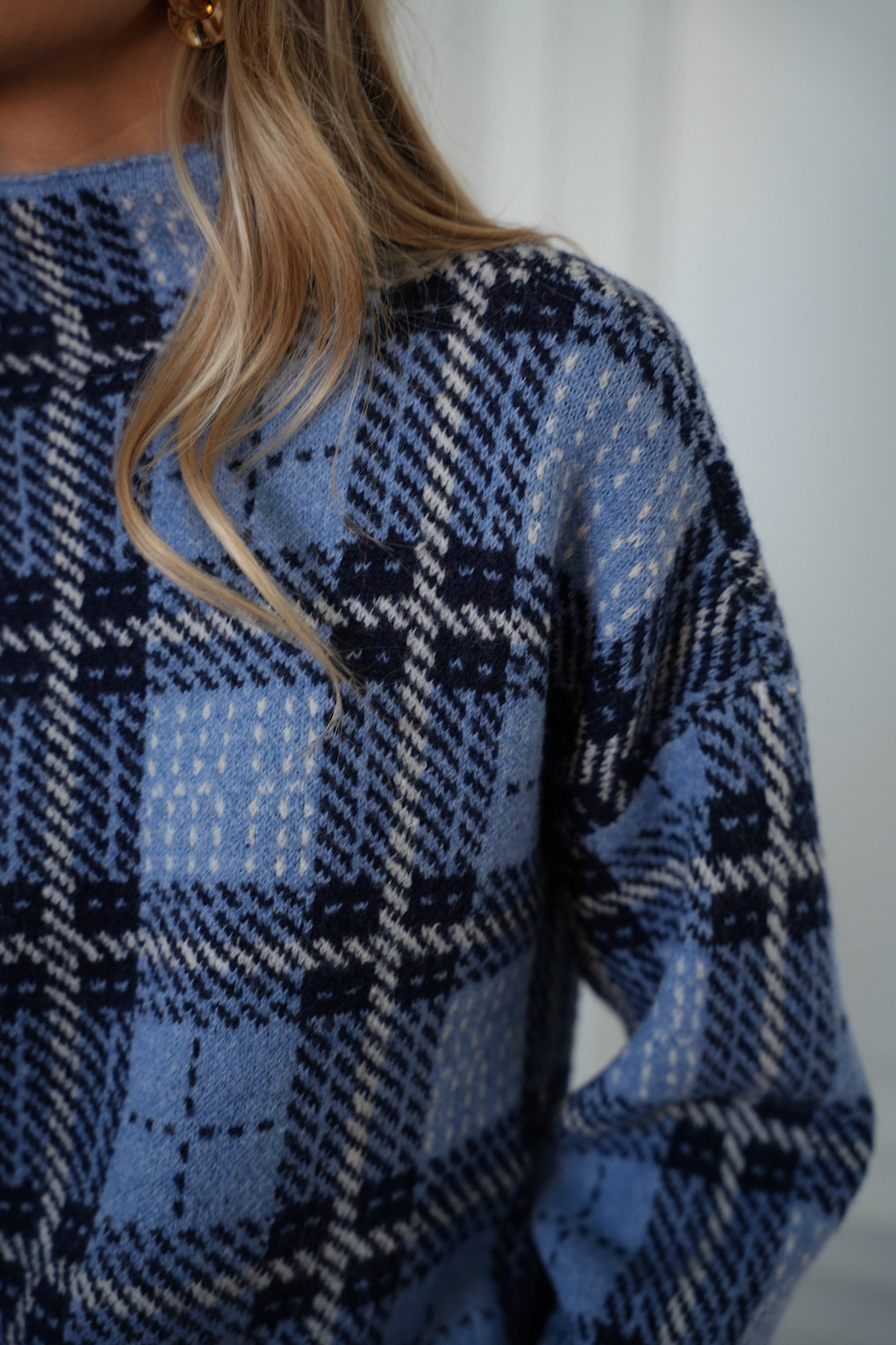 Pull À Carreaux Nala - Bleu