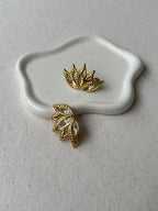 Pendientes Monet Vintage - Hojas Doradas Y Strass De Cristal