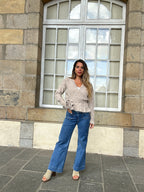 Cardigan à noeud Helena taupe