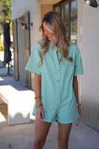 Combishort En Jean Justine - Bleue
