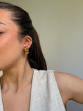 Vintage Earrings - Gold Twisted Hoops