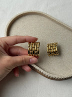 Pendientes Givenchy Vintage - Eslabones Trenzados Dorados