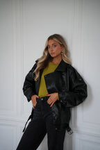 Veste En Similicuir Ivy - Noire