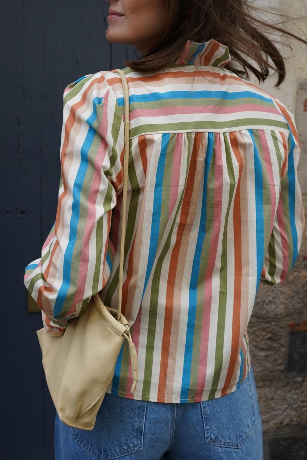 Camisa Marilou Rayas Multicolor Azul