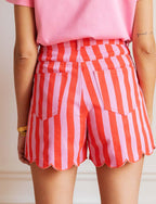 Rosa- och Rödrandiga Shorts Jojo