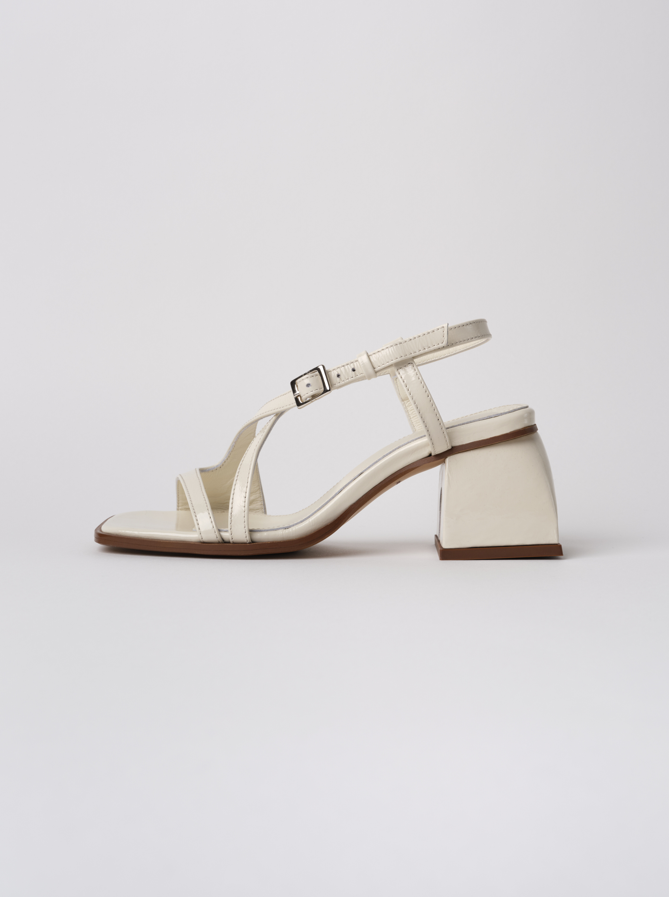 Square Crush White Sandals