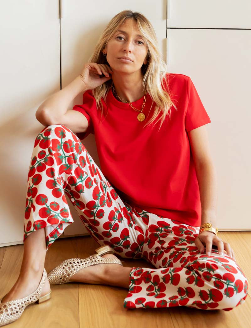 Weiße Jeans Tomaten Jony