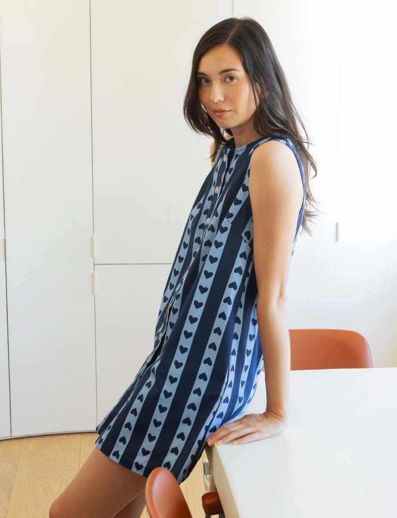 Blauwe jurk met hartjes Osma