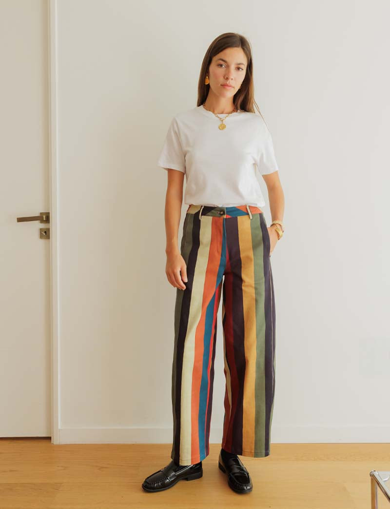 Jeans a Righe Multicolore Bary