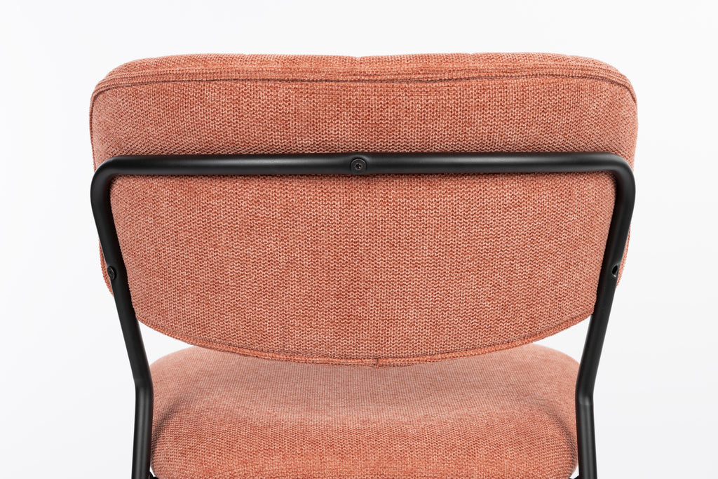 Jolien - Juego de 2 Sillas de Comedor - Tapizadas - Negro/Rosa
