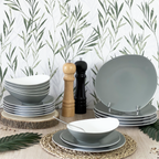Sven Gris - Servicio de 18 piezas - Porcelana - Gris