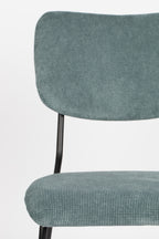 Benson - Juego de 2 sillas de comedor - Tela - Gris/Azul