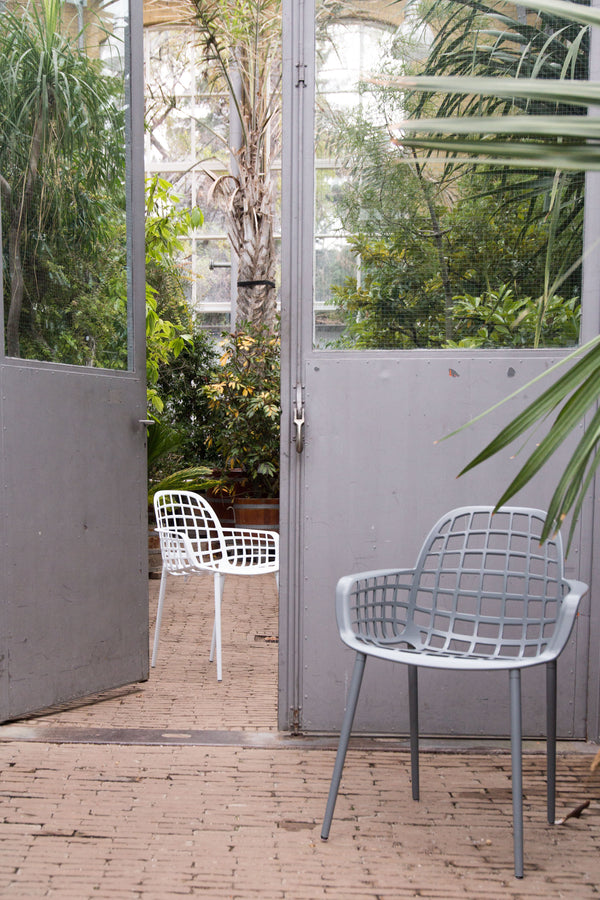 Albert Kuip - Juego de 2 Sillones de exterior - Aluminio - Gris claro
