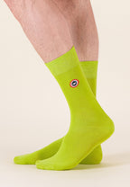 Chaussettes Mi-Hautes Robuste En Coton - Jaune Anis