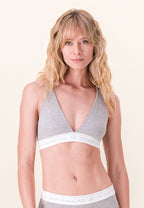 Soutien-Gorge Triangle Sans Armature Séduisante En Coton - Gris Chiné