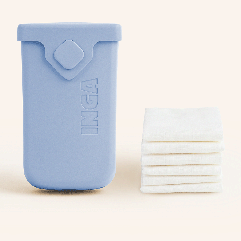 Blue washable fabric tissue case