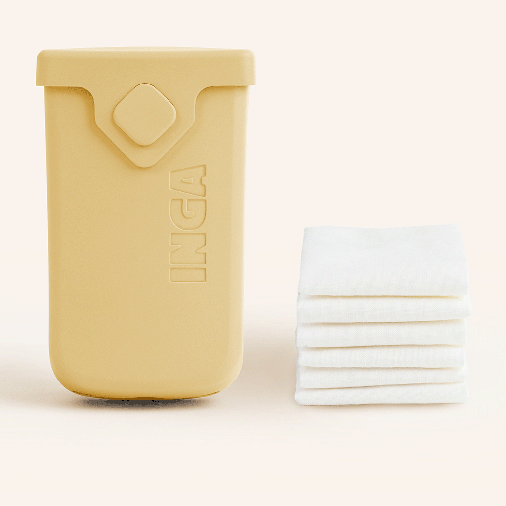 Yellow washable fabric tissue case