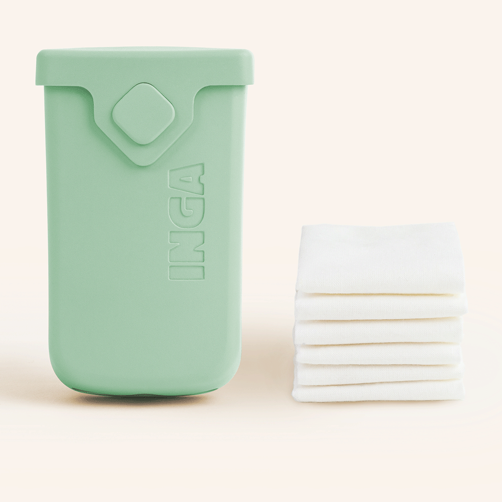 Green washable fabric tissue case