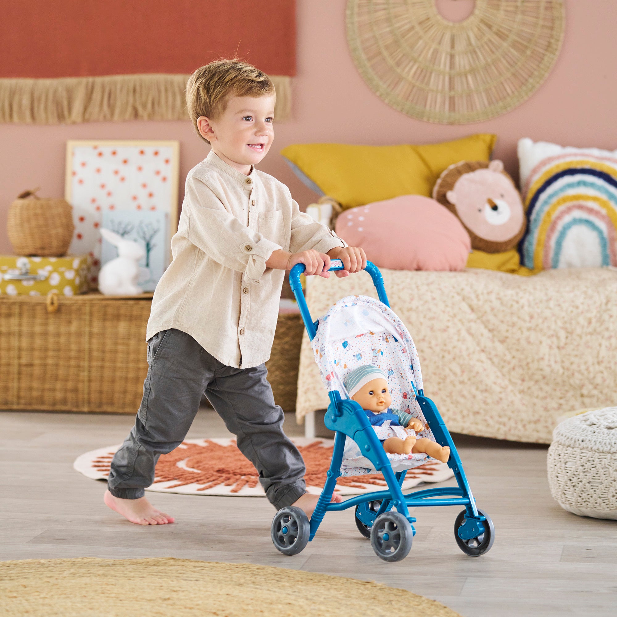 Poussette Oursons Pour Poupon 30 Cm