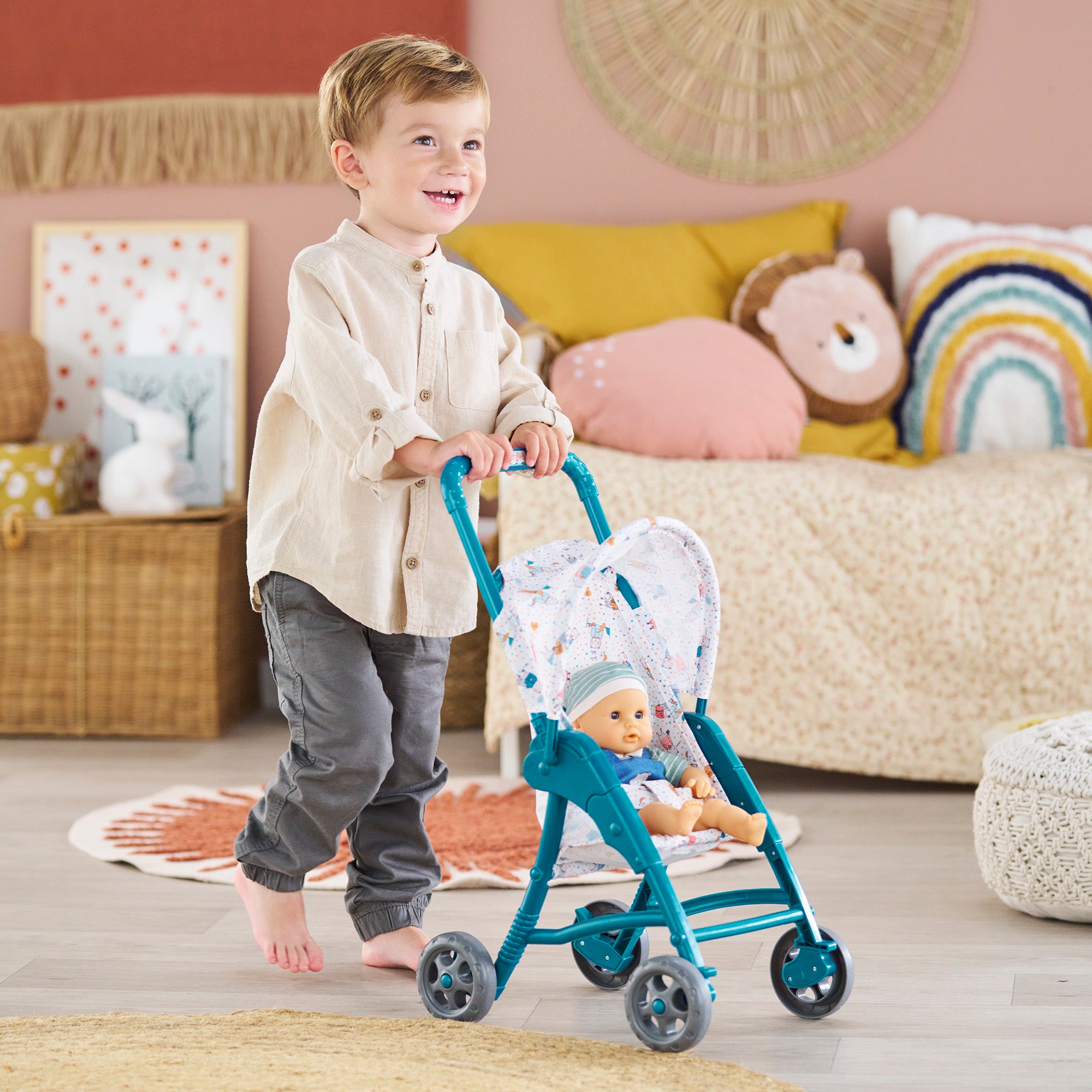 Poussette Oursons Pour Poupon 30 Cm