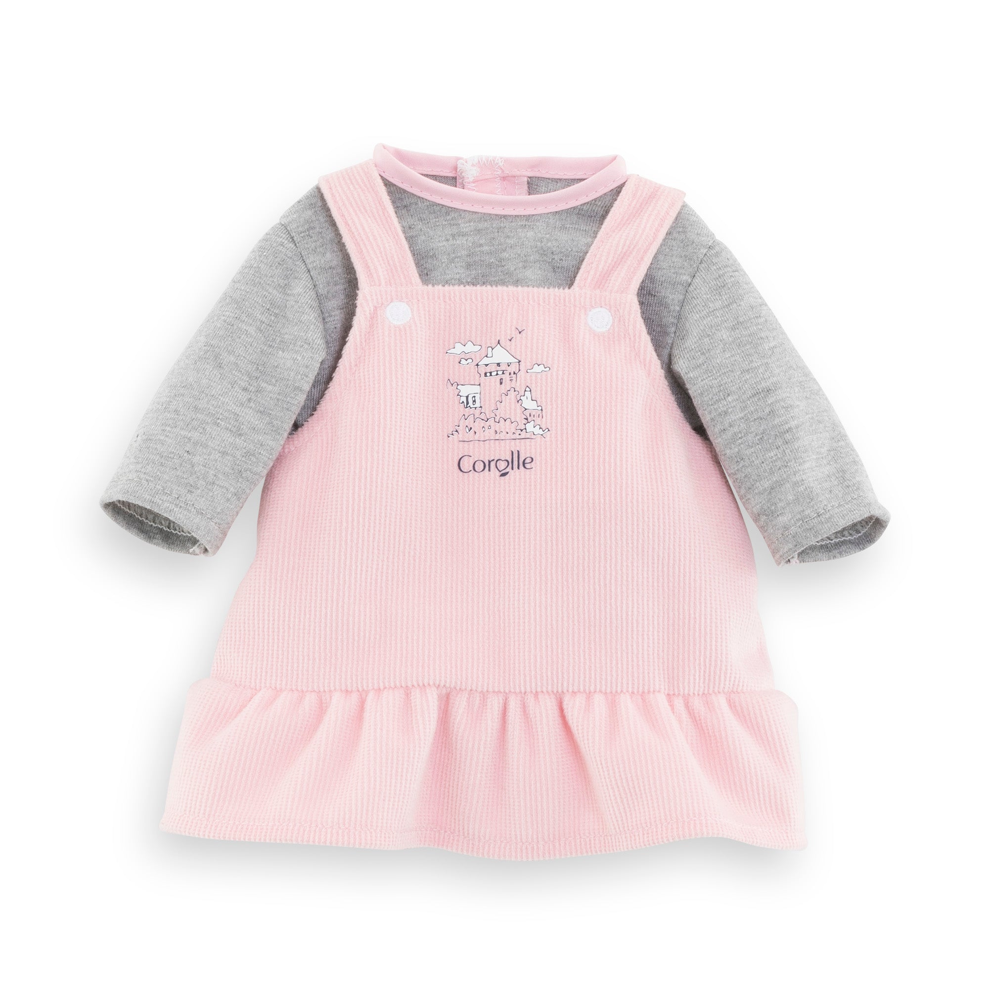 Robe Et T-Shirt Bords De Loire Pour Poupon 36 Cm